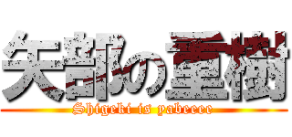 矢部の重樹 (Shigeki is yabeeee)