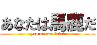 あなたは馬鹿だ (you are an idiot)