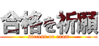 合格を祈願 (success on exam)