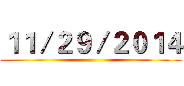 １１／２９／２０１４ ()