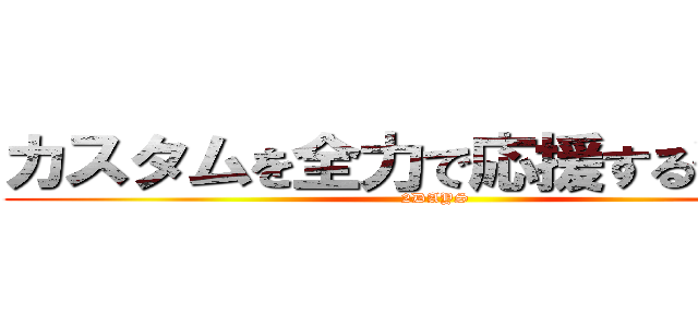カスタムを全力で応援する衝撃の (2DAYS)