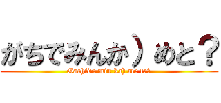 がちでみんか）めと？ (Gachide min ka) me to?)