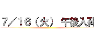 ７／１６（ 火） 午後入荷 ()