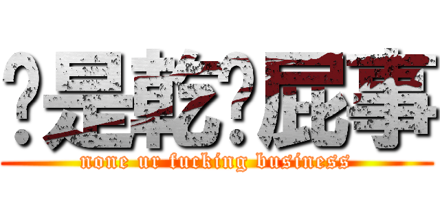 啊是乾你屁事 (none ur fucking business)