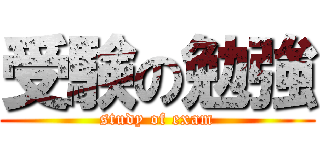 受験の勉強 (study of exam)