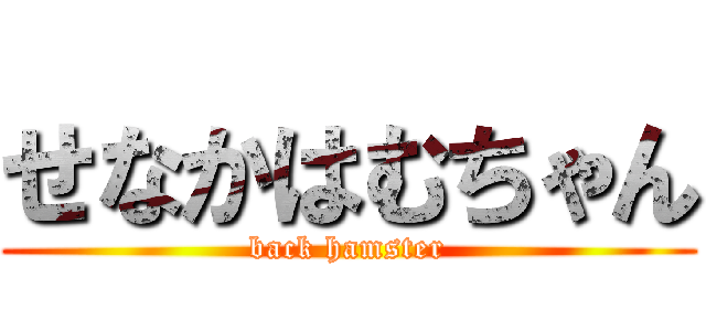 せなかはむちゃん (back hamster)