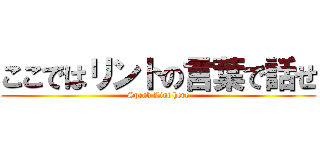 ここではリントの言葉で話せ (Speak Lint here)