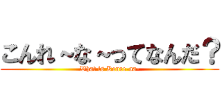 こんれ～な～ってなんだ？ (What is Konre-na-)