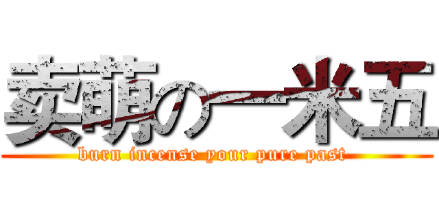 卖萌の一米五 (burn incense your pure past )