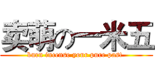 卖萌の一米五 (burn incense your pure past )