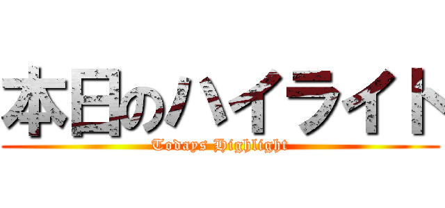 本日のハイライト (Todays Highlight)
