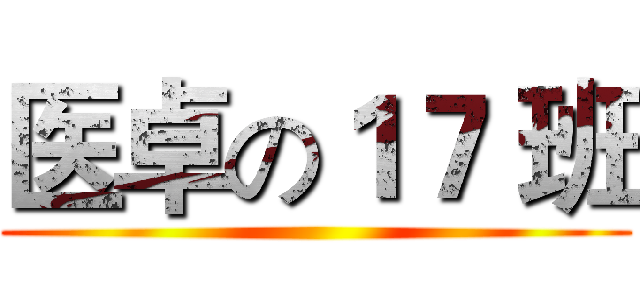 医卓の１７ 班 ()