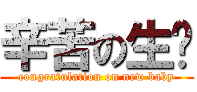 辛苦の生產 (congratulation on new baby)