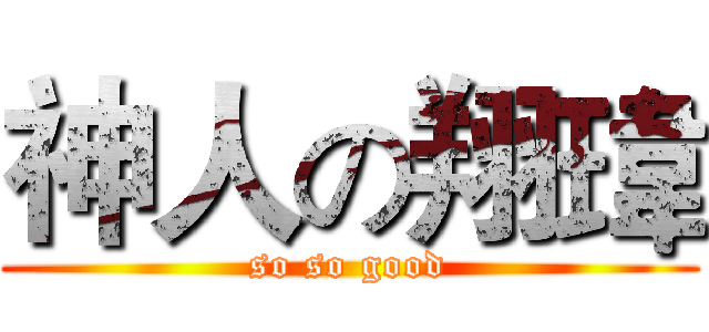 神人の翔瑋 (so so good)