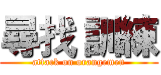 尋找 訓練 (attack on orangemen)