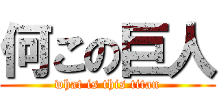 何この巨人 (what is this titan)
