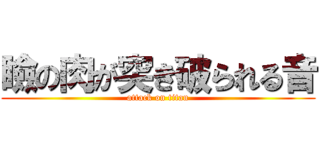 瞼の肉が突き破られる音 (attack on titan)