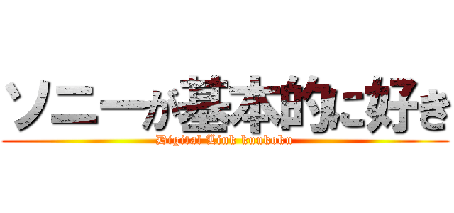 ソニーが基本的に好き (Digital Link kunkoku)