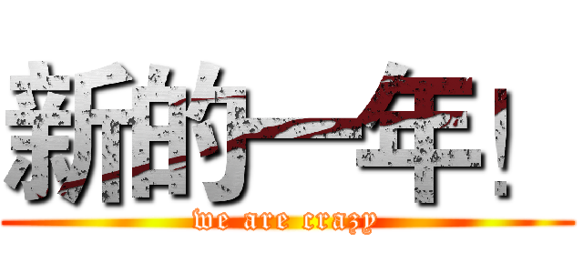 新的一年！ (we are crazy)