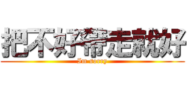 把不好帶走就好 (Im sorry)