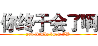 你终于会了啊 (you finally know AH)