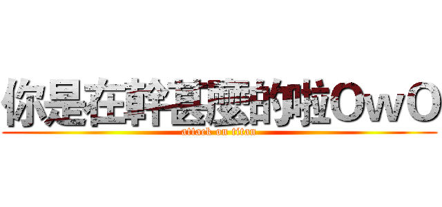你是在幹甚麼的啦ＯｗＯ (attack on titan)