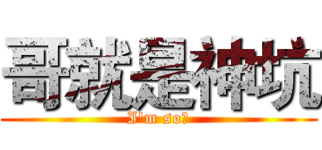 哥就是神坑 (I'm so叼)