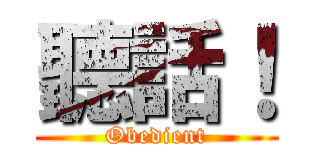 聽話！ (Obedient)
