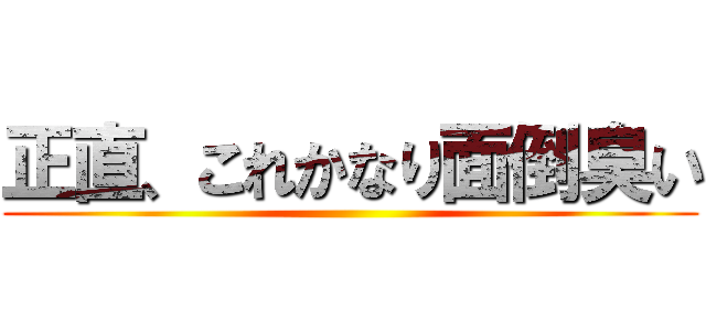 正直、これかなり面倒臭い ()