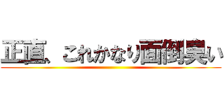 正直、これかなり面倒臭い ()