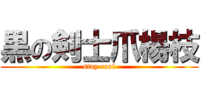 黒の剣士爪楊枝 (stay cool)