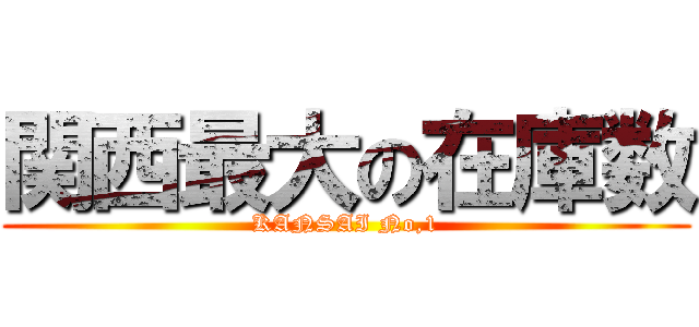 関西最大の在庫数 (KANSAI No,1)