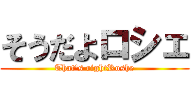 そうだよロシェ (That\'s rightRoshe)