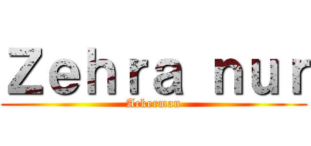 Ｚｅｈｒａ ｎｕｒ (Ackerman)