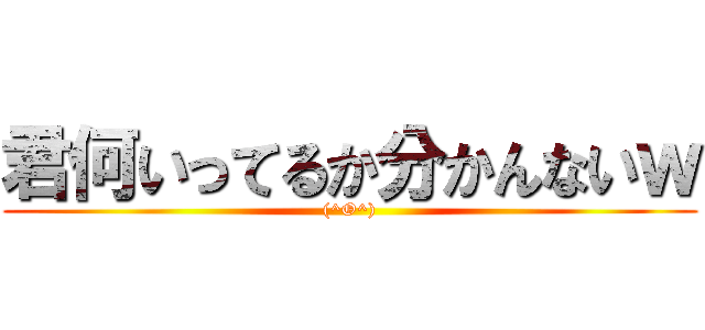 君何いってるか分かんないｗ ((^O^))