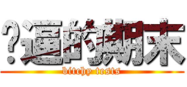 傻逼的期末 (bitchy tests)