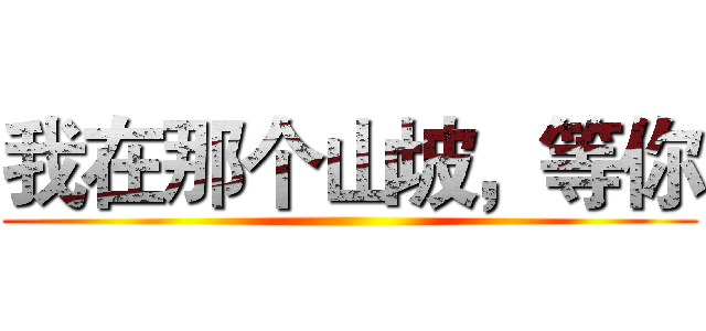 我在那个山坡，等你 ()