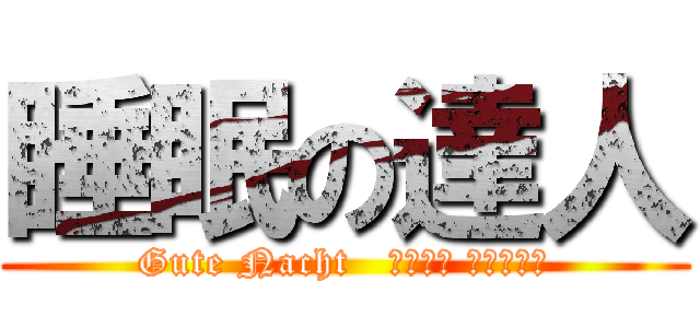睡眠の達人 (Gute Nacht   ɢᵒᵒᵈ ɴⁱᵍʰᵗ)