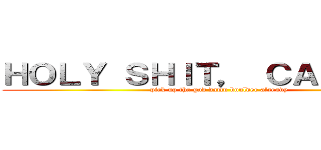 ＨＯＬＹ ＳＨＩＴ， ＣＡＮ ＹＯＵ (pick up the god damn boulder already)