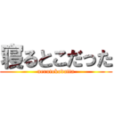 寝るとこだった (nerutokodatta)