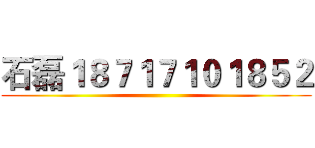 石磊１８７１７１０１８５２ ()