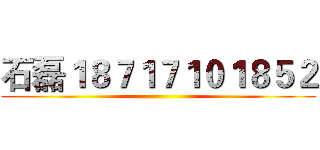 石磊１８７１７１０１８５２ ()