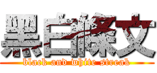 黑白條文 (black and white streak)