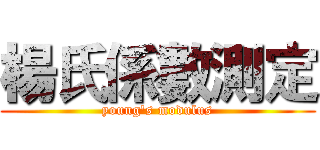 楊氏係數測定 (young's modulus)