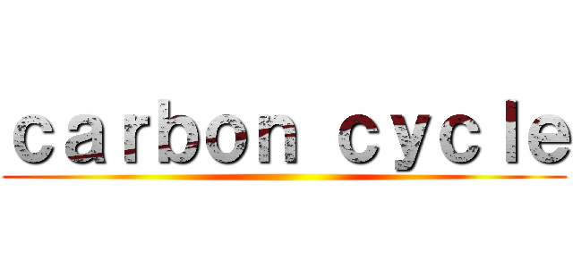 ｃａｒｂｏｎ ｃｙｃｌｅ ()