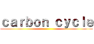 ｃａｒｂｏｎ ｃｙｃｌｅ ()