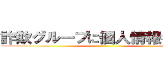 詐欺グループに個人情報を渡すな ()