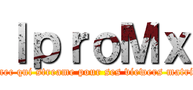 ＩｐｒｏＭｘ (Le mec qui streame pour ses viewers matrixés)