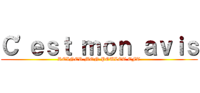 Ｃ'ｅｓｔ ｍｏｎ ａｖｉｓ (REINER MON POULET EFT)