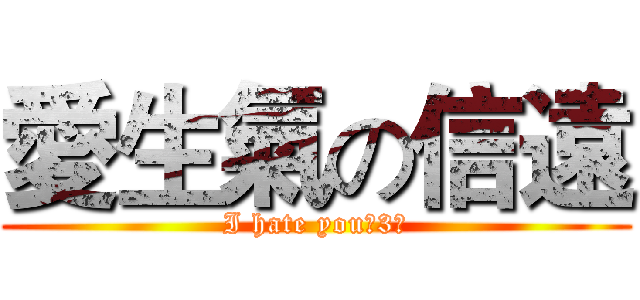 愛生氣の信遠 (I hate youˋ3ˊ)